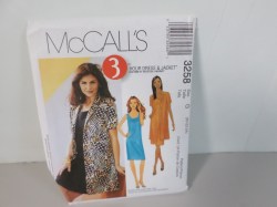 3258 MCCALLS 3 HR TANK DRESS, SS UNLINED JACKET PATTERN 20-24 uncut